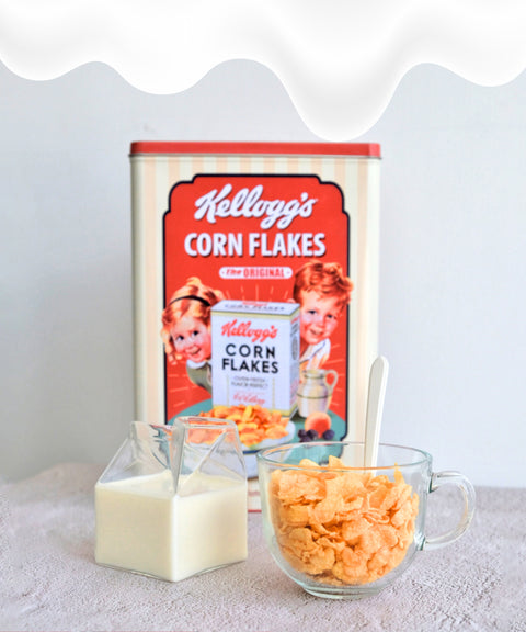 Glass Milk Carton & Cereal Cup Set