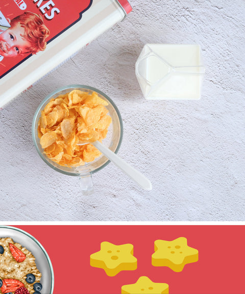 Glass Milk Carton & Cereal Cup Set